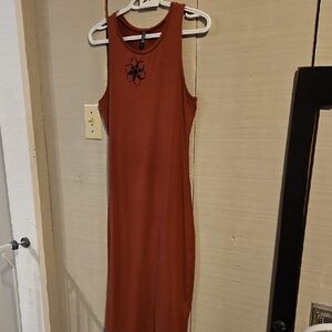 #188 Cotton On Sleeveless Midi Dress in Warm Rust Sz Small
